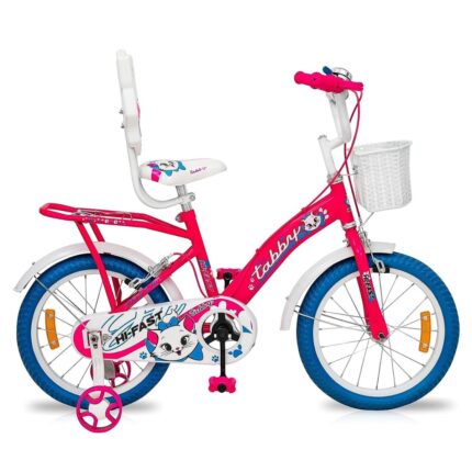 HI-FAST Tabby Kids Cycle for Boys & Girls 5 to 7 Years(16T-Semi-Assembled)16 Inches , Pink