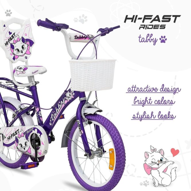 HI-FAST Tabby Kids Cycle for Boys & Girls 5 to 7 Years(16T-Semi-Assembled)16 Inches , Blue (Copy) p2