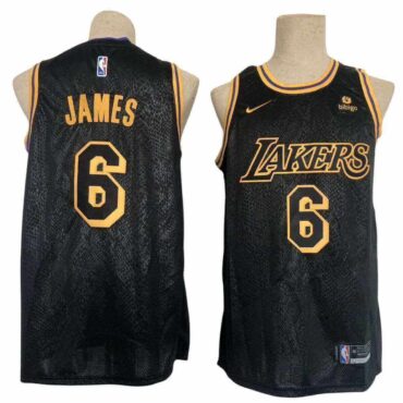 James Lakers 6 Basketball Jerseys (Fans Wear) (Black)