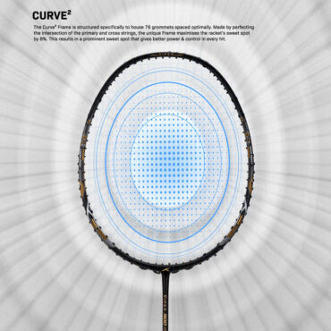 Hundred Viper 900 Carbon Fibre Strung Badminton Racquet-BLK/BL/G P6