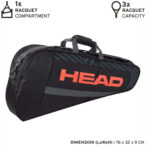 Head Base 2023 Tennis Kit Bag (BLACK/ORANGE) P3
