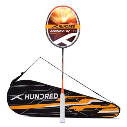 Hundred Powertek 1000 Pro Badminton Racquet-BLK/O/R