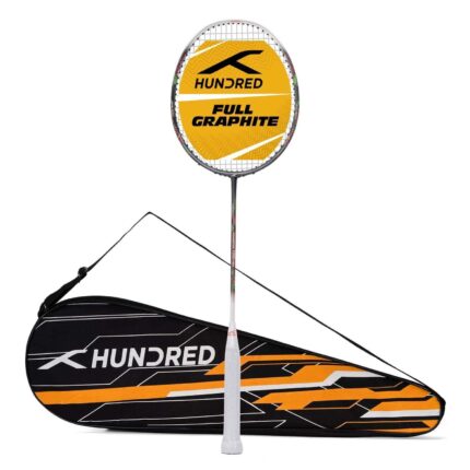 Hundred Powertek 1000 Pro Badminton Racquet-DR Grey/WHT