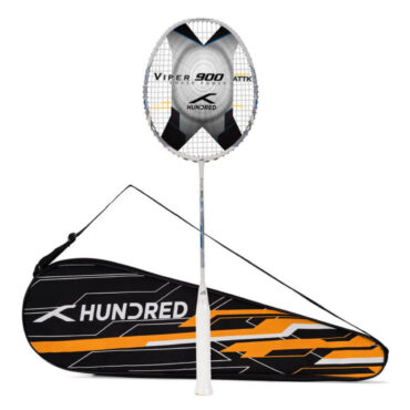 Hundred Viper 900 Carbon Fibre Strung Badminton Racquet-BL/W