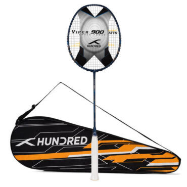 Hundred Viper 900 Carbon Fibre Strung Badminton Racquet-Navy