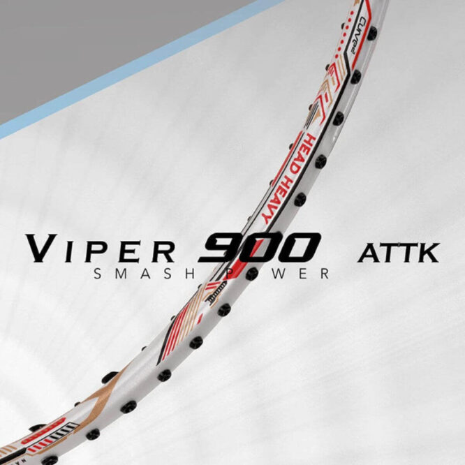 Hundred Viper 900 Carbon Fibre Strung Badminton Racquet-WhtRed p4