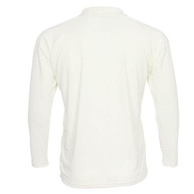 Shrey Cricket Match Shirt Long Sleeve (white)-JUNIOR (