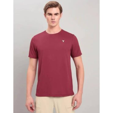 Technosport Men's Active Running T-Shirt -OR10 (Berry Red)