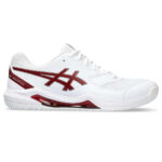 Asics Gel Dedication 8 Tennis Shoes (White/Antique Red)