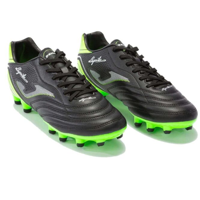 Joma Aguila Firm Ground 2301 Football Shoes (Black/Green Fluo) p3