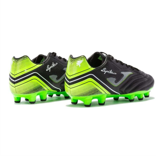 Joma Aguila Firm Ground 2301 Football Shoes (Black/Green Fluo) p4