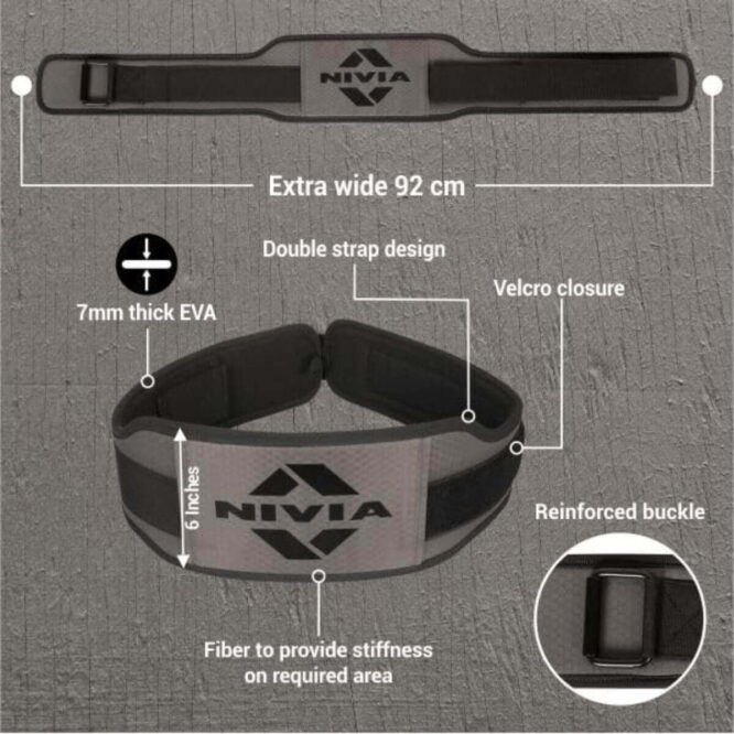 Nivia 6" Quick-Lock Wide Weightlifting Gym Belt p3