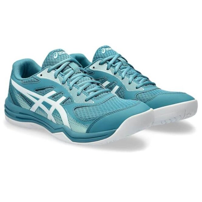 Asics Upcourt 5 Badminton Shoes (Blue Teal/White) p1