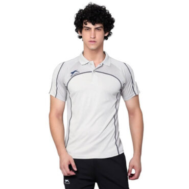 Shiv Naresh 334A Micro Print Regular Fit Polo T-Shirt (Lgrey-navy)