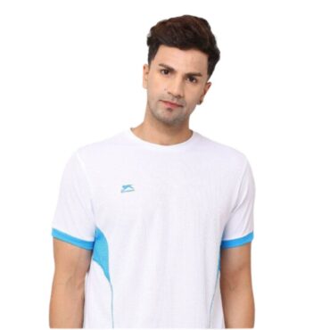 Shiv Naresh SN-14 T-Shirt (White/Cyan)