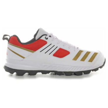Adidas Crihase 23 Mens Cricket Shoes (Cloud White/Gold Metallic/Bright Red)
