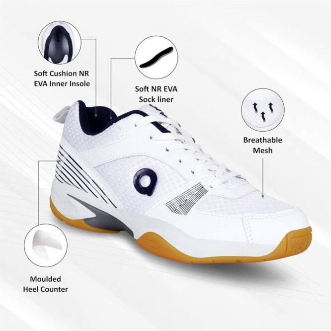 Aivin Attract Badminton Shoes For Mens-White p1